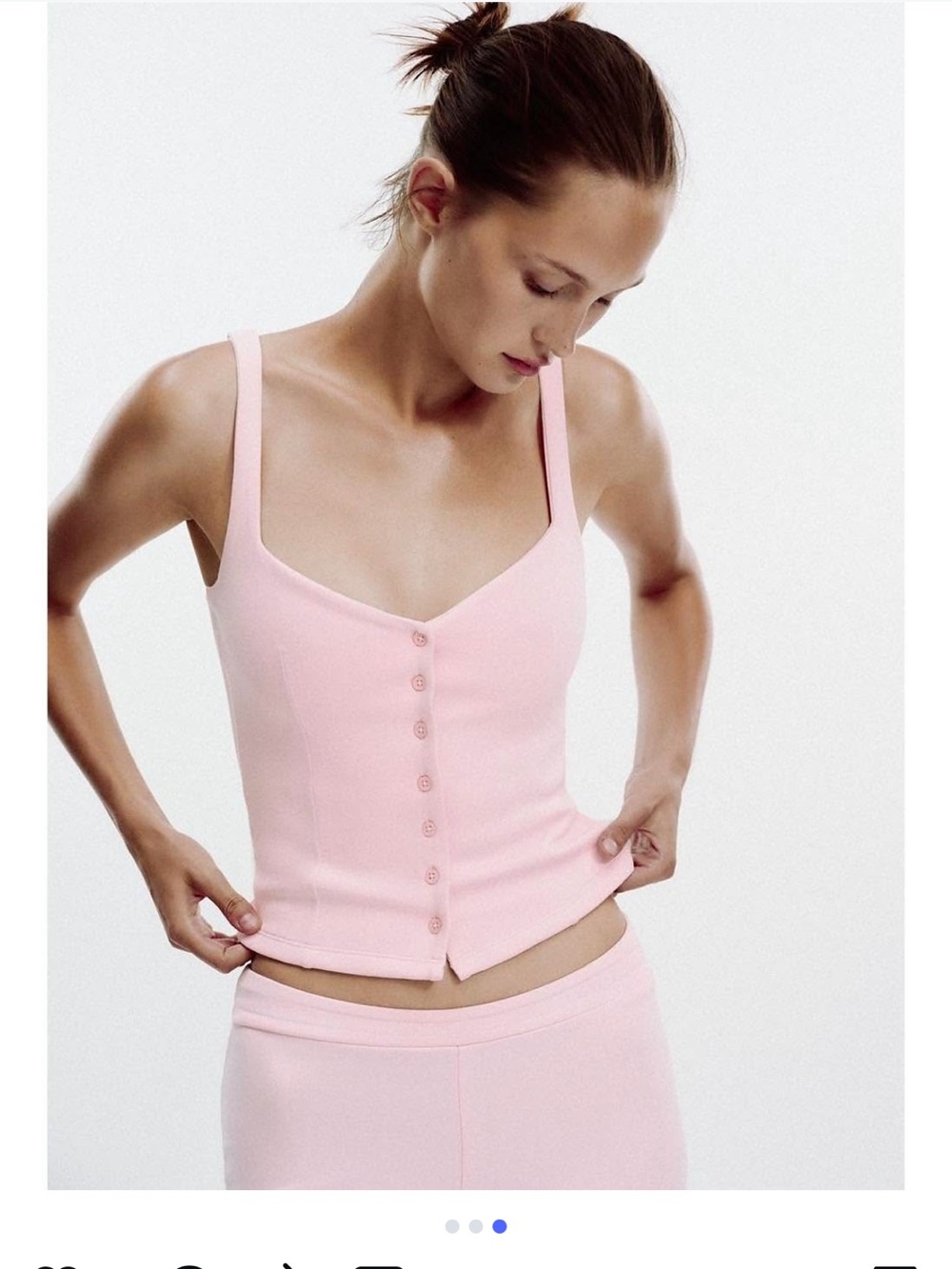 Zara Pink Button Tank Top